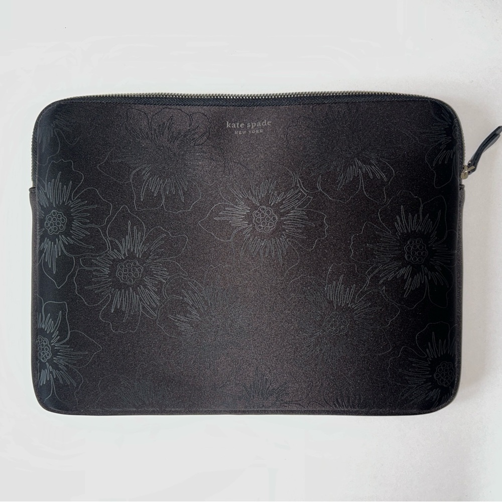 Kate Spade Black Floral Laptop Case